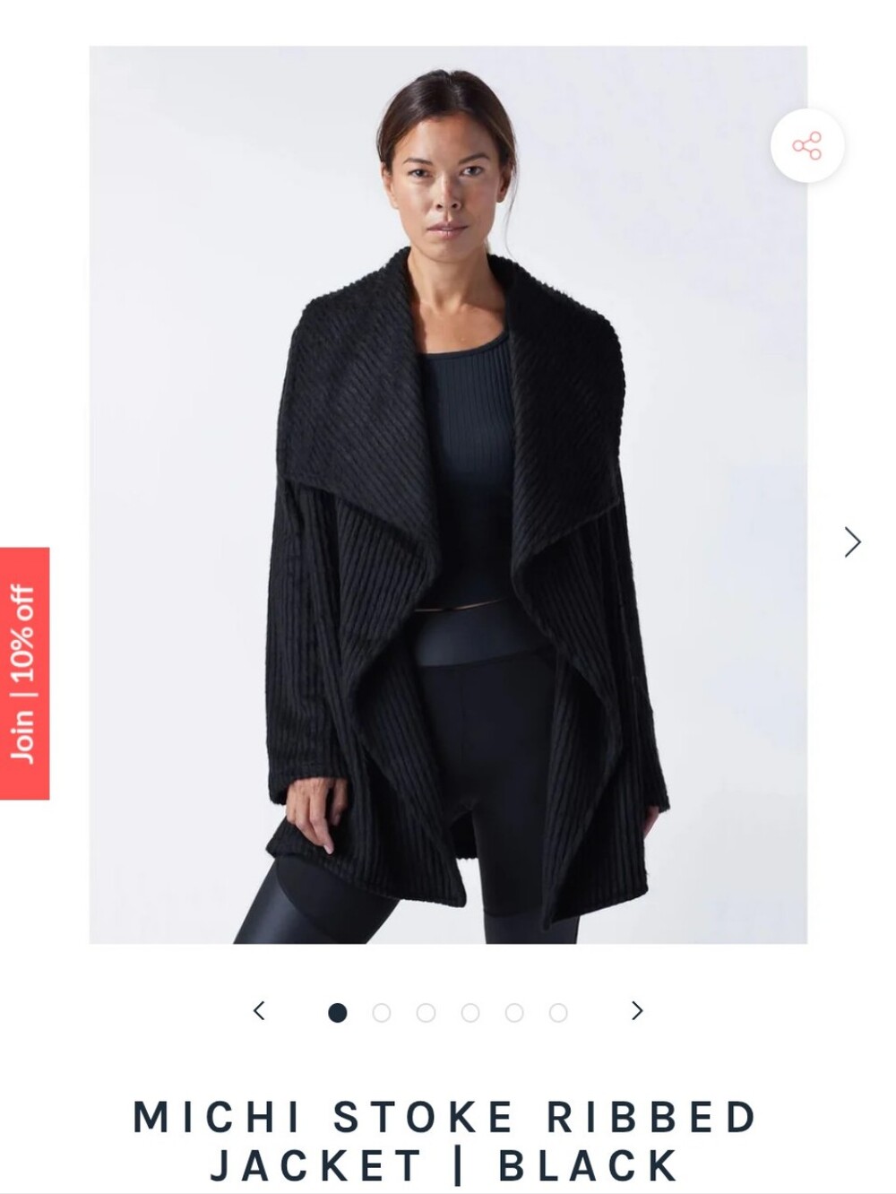 Michi Stoke Ribbed Jacket Wool Blend in Black Size Small